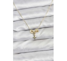 Gold Renk Pirinç Minimal Charmlı Kadın Kolye - TJ-BKO10794