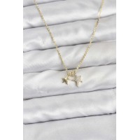 Pirinç Gold Renk Yıldız Minimal Kadın Kolye TJ-BKO10797