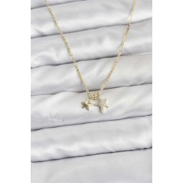 Pirinç Gold Renk Yıldız Minimal Kadın Kolye TJ-BKO10797