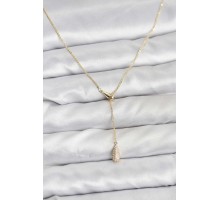 Pirinç Gold Renk Asansörlü Damla Model Kadın Kolye - TJ-BKO10799