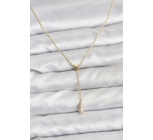 Pirinç Gold Renk Asansörlü Damla Model Kadın Kolye - TJ-BKO10799