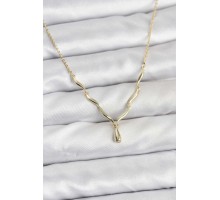 Pirinç Gold Renk Damla Model Kadın Kolye - TJ-BKO10800