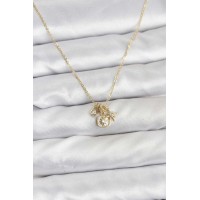 Pirinç Gold Renk Minimal Charmlı Kadın Kolye TJ-BKO10803