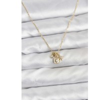 Pirinç Gold Renk Minimal Charmlı Kadın Kolye - TJ-BKO10803