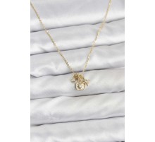 Pirinç Gold Renk Minimal Charmlı Kadın Kolye - TJ-BKO10803