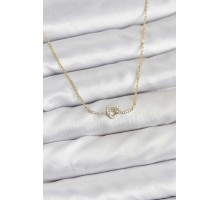 Pirinç Gold Renk Düğüm Kalp Model Kadın Kolye - TJ-BKO10807