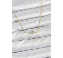 Pirinç Gold Renk Düğüm Kalp Model Kadın Kolye - TJ-BKO10807