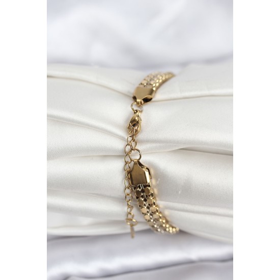 316L Çelik Gold Renk Kadın Bileklik - TJ-BB8151