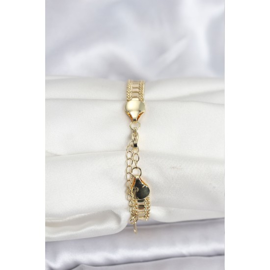 316L Çelik Gold Renk Pullu Zincir Model Kadın Bileklik - TJ-BB8159