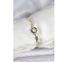 Pirinç Gold Renk Zirkon Taşlı Kadın Bileklik - TJ-BB8160