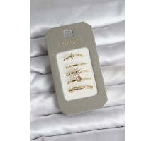 Pirinç Gold Renk 5'li Yüzük Seti - TJ-BYK3922