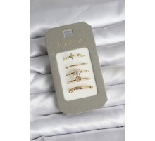 Pirinç Gold Renk 5'li Yüzük Seti - TJ-BYK3922