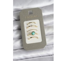 Pirinç Gold Renk 5'li Yüzük Seti - TJ-BYK3925