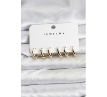 Gold Renk Pirinç Halka Kadın Küpe Seti - TJ-BKP11483