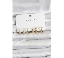 Gold Renk Pirinç Yıldız Modelli Kadın Küpe Seti - TJ-BKP11485