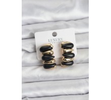 Siyah Renk Pirinç Vintage Kadın Küpe - TJ-BKP11493