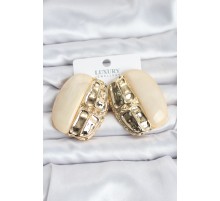 Krem Renk Pirinç Vintage Kadın Küpe - TJ-BKP11499