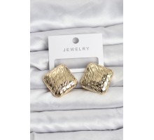 316L Çelik Gold Renk Kare Vintage Kadın Küpe - TJ-BKP11504