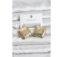 316L Çelik Gold Renk Kare Vintage Kadın Küpe - TJ-BKP11504