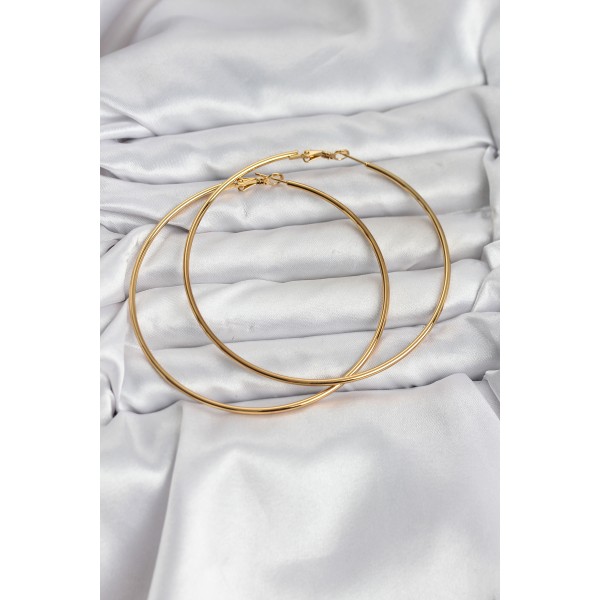 316L Çelik Gold Renk 75 mm Halka Küpe - TJ-BKP11510