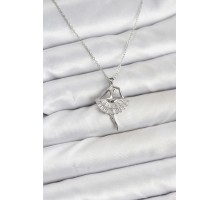 316L Çelik Gümüş Renk Balerin Model Kadın Kolye - TJ-BKO10811