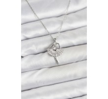 316L Çelik Gümüş Renk Balerin Model Kadın Kolye - TJ-BKO10811