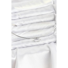 Pirinç Gümüş Renk Choker Model Zirkon Taşlı Kadın Kolye TJ-BKO10816