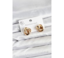 316L Çelik Gold Renk Sarmal Model Kadın Küpe - TJ-BKP11576