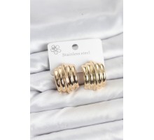 Vintage Model 316L Çelik Gold Renk Kadın Küpe - TJ-BKP11579