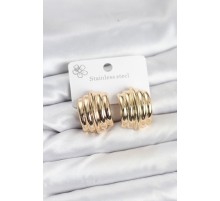 Vintage Model 316L Çelik Gold Renk Kadın Küpe - TJ-BKP11579
