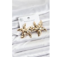316L Çelik Gold Renk Yıldız Model Kadın Küpe - TJ-BKP11584