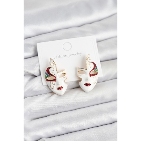Pirinç Maske Model Kadın Küpe - TJ-BKP11588