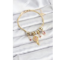 Pirinç Gold Renk Uçan Balon Charmlı Kadın Bileklik - TJ-BB8197