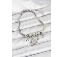 Kutup Yıldızı Model Charmlı Gümüş Renk Kadın Bileklik - TJ-BB8214