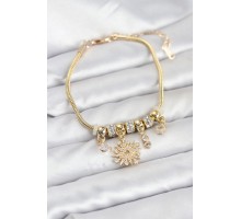 Kutup Yıldızı Model Charmlı Gold Renk Kadın Bileklik - TJ-BB8215