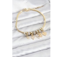 Kelebek Charmlı Gold Renk Kadın Bileklik - TJ-BB8219