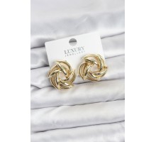 Gold Renk Pirinç Keskin Sarmal Model Kadın Küpe - TJ-BKP11600