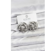 Gümüş Renk Pirinç Keskin Sarmal Model Kadın Küpe - TJ-BKP11601
