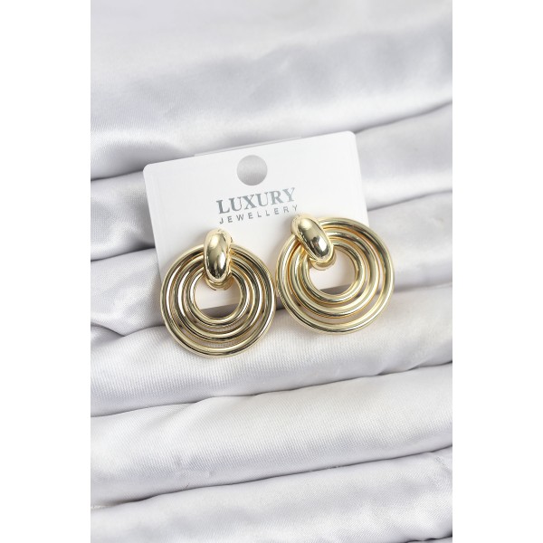 Gold Renk Pirinç Vintage Kadın Küpe - TJ-BKP11604