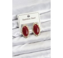 Kırmızı Badem Model Vintage Kadın Küpe - TJ-BKP11608