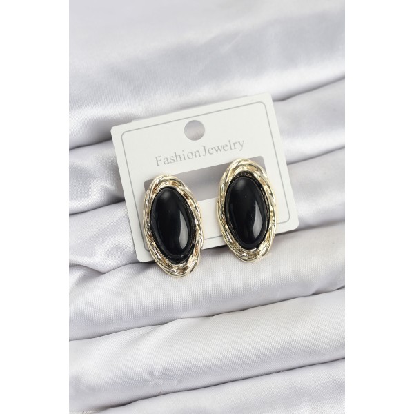 Siyah Badem Model Vintage Kadın Küpe - TJ-BKP11609