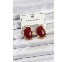 Beyaz Damla Model Pirinç Vintage Kadın Küpe - TJ-BKP11611