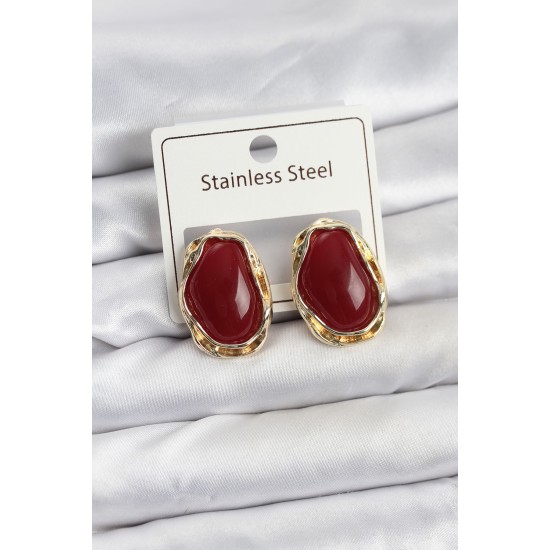 Beyaz Damla Model Pirinç Vintage Kadın Küpe - TJ-BKP11611