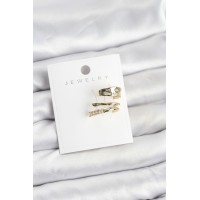 Gold Renk Zirkon Taşlı Pirinç Kıkırdak Küpe TJ-BKP11613