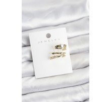 Gold Renk Zirkon Taşlı Pirinç Kıkırdak Küpe - TJ-BKP11613