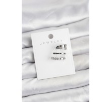 Gümüş Renk Zirkon Taşlı Pirinç Kıkırdak Küpe - TJ-BKP11614