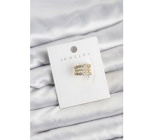 Gold Renk Zirkon Taşlı Pirinç Kıkırdak Earcuff Küpe - TJ-BKP11617