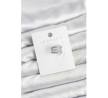 Gümüş Renk Zirkon Taşlı Pirinç Kıkırdak Earcuff Küpe - TJ-BKP11618