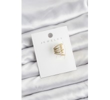 Gold Renk Pirinç Zirkon Taşlı Kıkırdak Earcuff Küpe - TJ-BKP11619