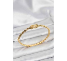 Düğüm Model Pirinç Gold Renk Kadın Kelepçe Bileklik - TJ-BB8229